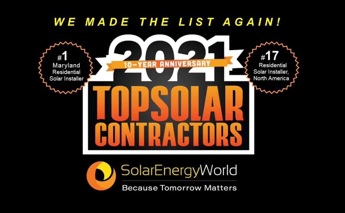 Solar Energy World Makes Top 400 Solar Contactors List, 1 in MD